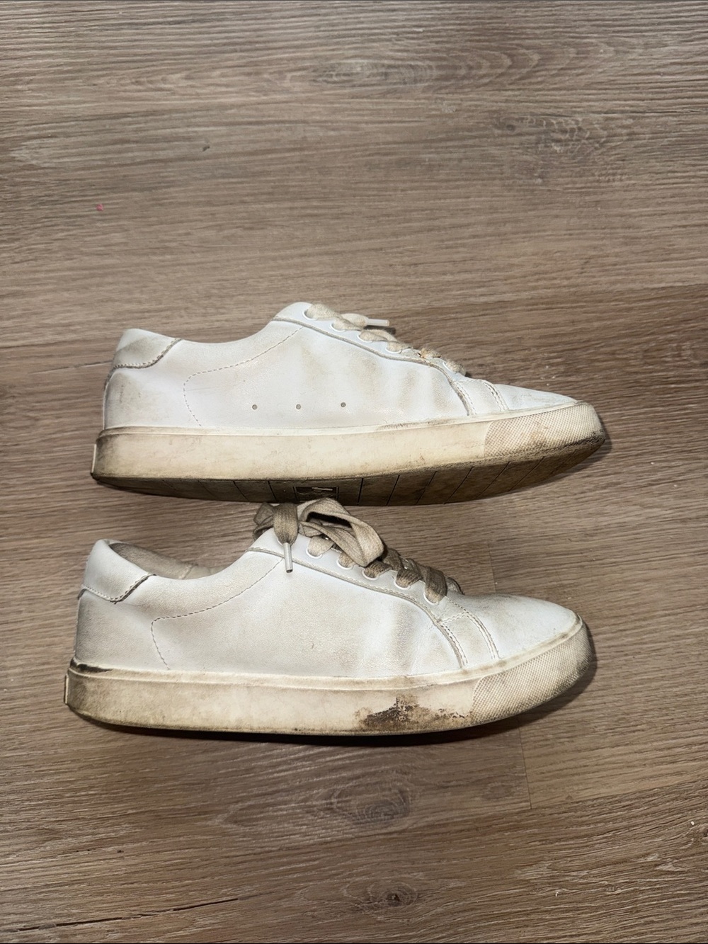 SAM EDELMAN Women Well Worn White Leather Casual Sneakers Classic Low-Top Shoes
